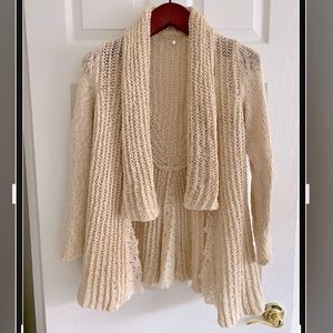 Knitted & Knotted Anthropologie cream cardigan